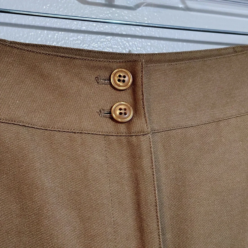 Appleseed's‎ Womens Brown Cotton Blend High Rise Straight Leg Pants - Size 14M